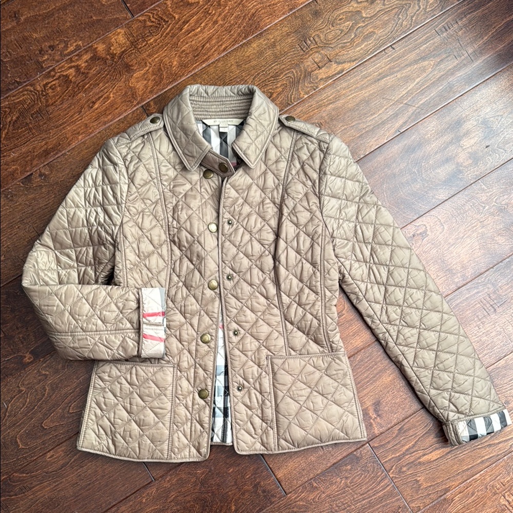 Burberry Brit Quilted Tan Jacket